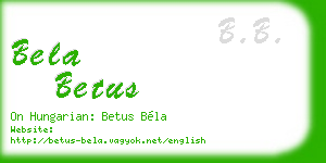 bela betus business card